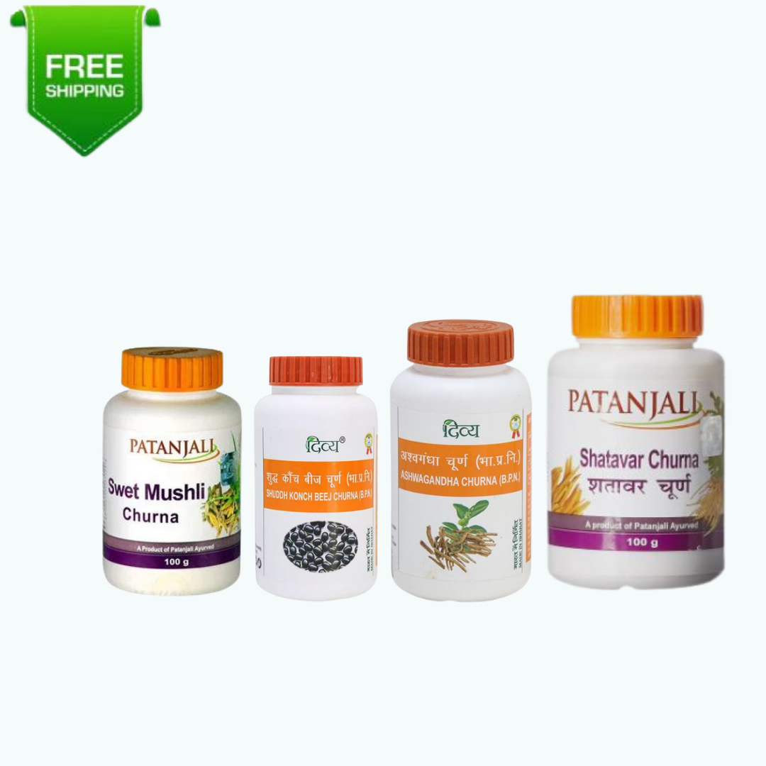 Patanjali Ayurveda Churna Combo Shatavar, Swet Mushli, Ashwagandha
