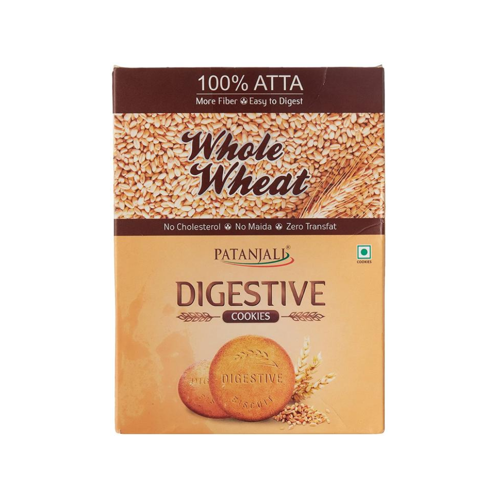 Buy Online Patanjali Digestive Whole Wheat Biscuits 250 gm 5 Pcs