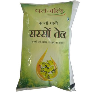 patanjali kachi ghani mustard oil 1 ltr pouch