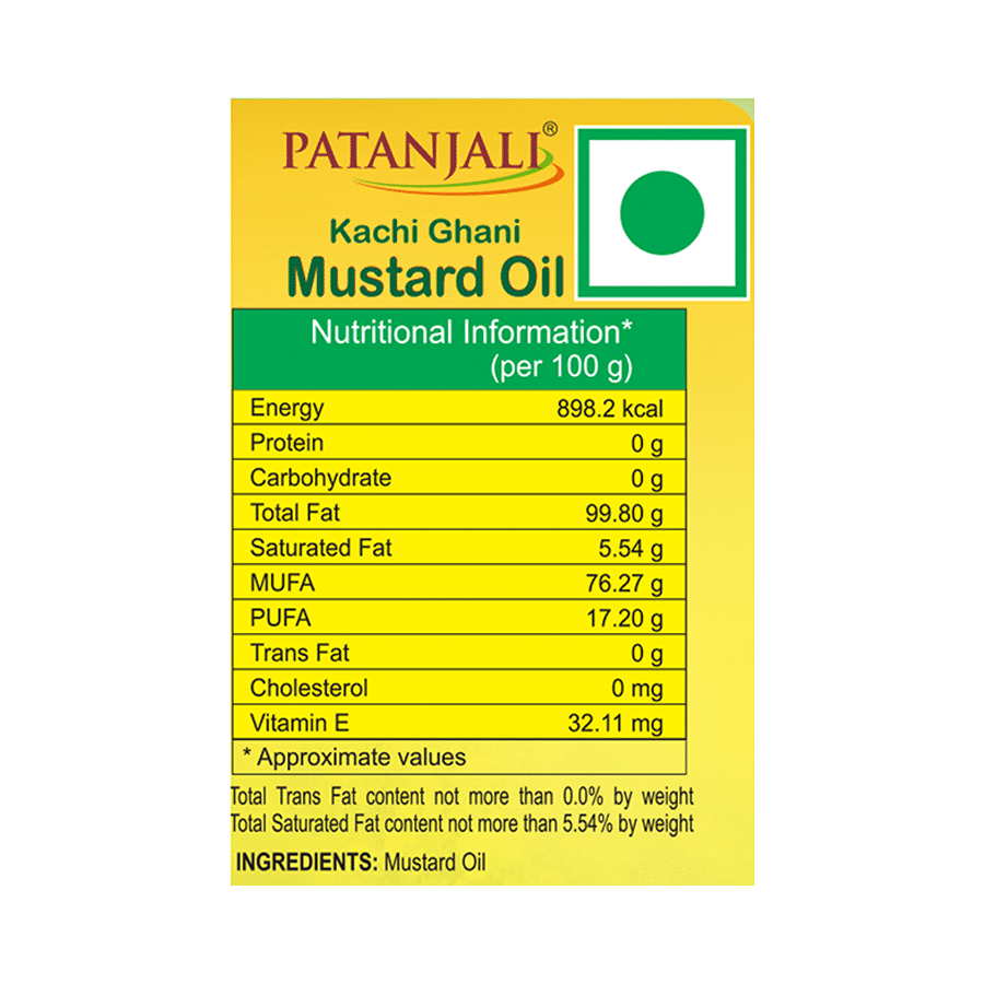 Patanjali Kachi Ghani Mustard oil 1 ltr Pouch Buy online at Rajivdixits